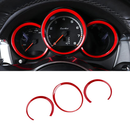 ABS Car Dashboard Trim Ring Cover Carbon Fiber Style Accessories For Porsche Macan Boxster 718 Cayman