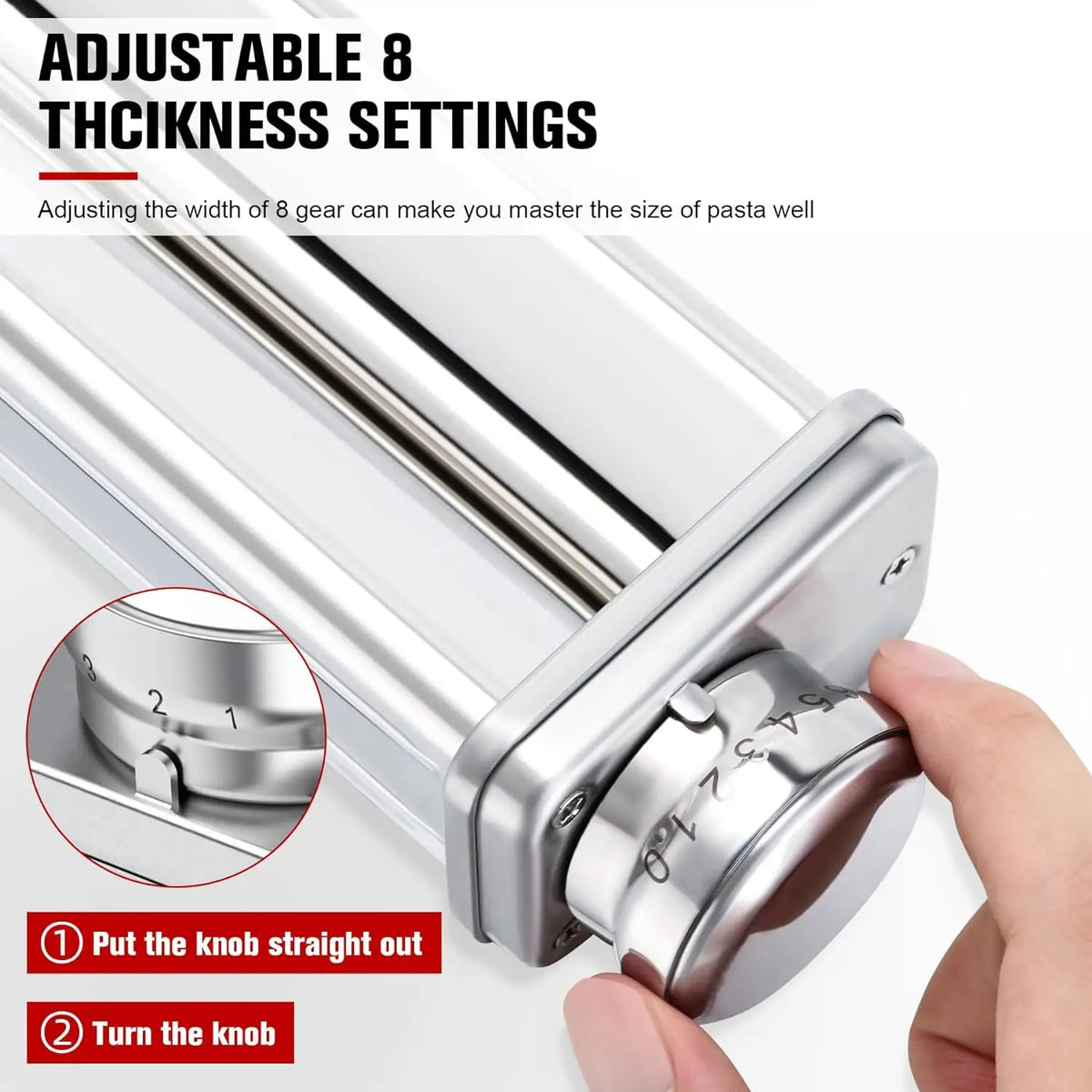 Free Shipping KitchenAid KSMPRA Stand Mixer Attachment Pasta Roller & Cutter, Stainless Steel
