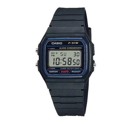 Casio F-91W Series| Digital Sports Watch | 1/100s Stopwatch | Micro-light | 7-Year Battery | Water Resistant | Resin Case & Band