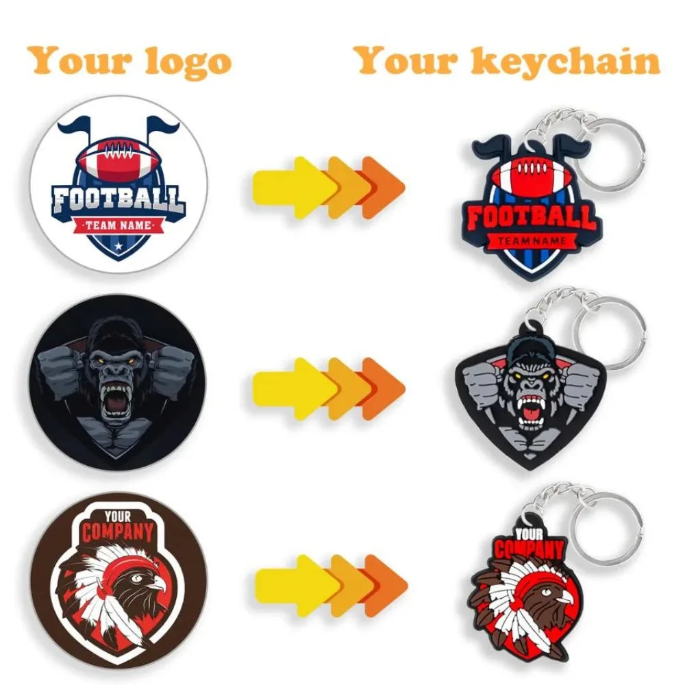 Wholesale Custom PVC Keychains Soft Rubber Silicone 3D Keychain with Design custom military patches Personalized Keychain