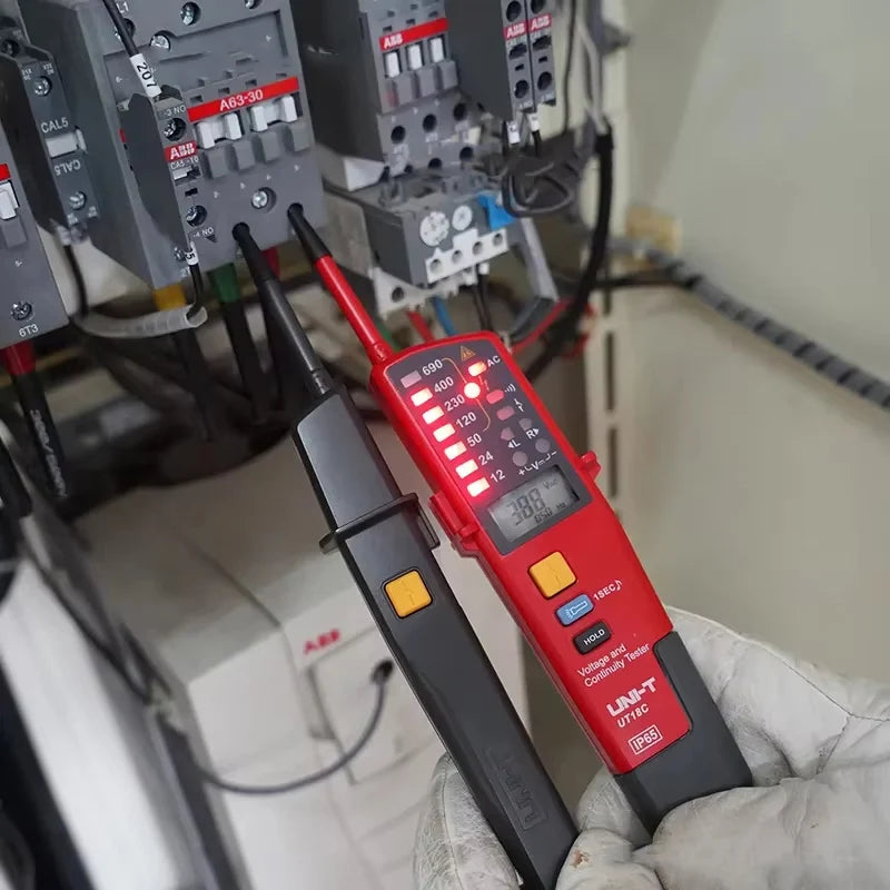 UNI-T Digital Voltmeter Tester UT18B UT18D AC DC Voltage Continunity  690V LCD Display 3 Phase Sequence RCD Electrical Tester