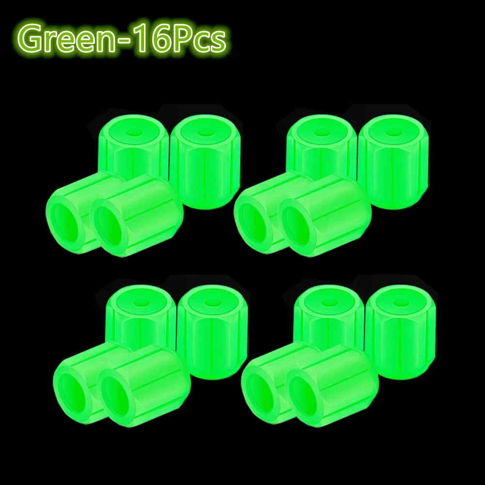 Luminous Tires Valve Caps Car Styling Universal Fluorescent Tire Valves Cap Car Motorcycle Bike Wheel Plug Tyre Hub Cover Decor
