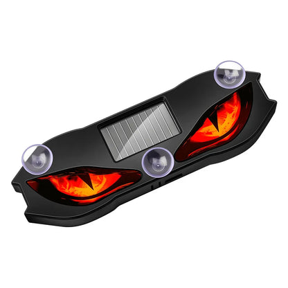 Solar Wireless Car LED Demon Eye Decorative Light Dynamic Eyes Windshield Rear Window Warning Atmosphere Lamp Auto Accessory