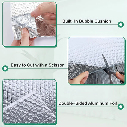 Reflective Insulation Foam Double Side Aluminum Bubble Sheet Thermal Heat Window Film RV Roof Radiant Barrier Glass Cover Foil