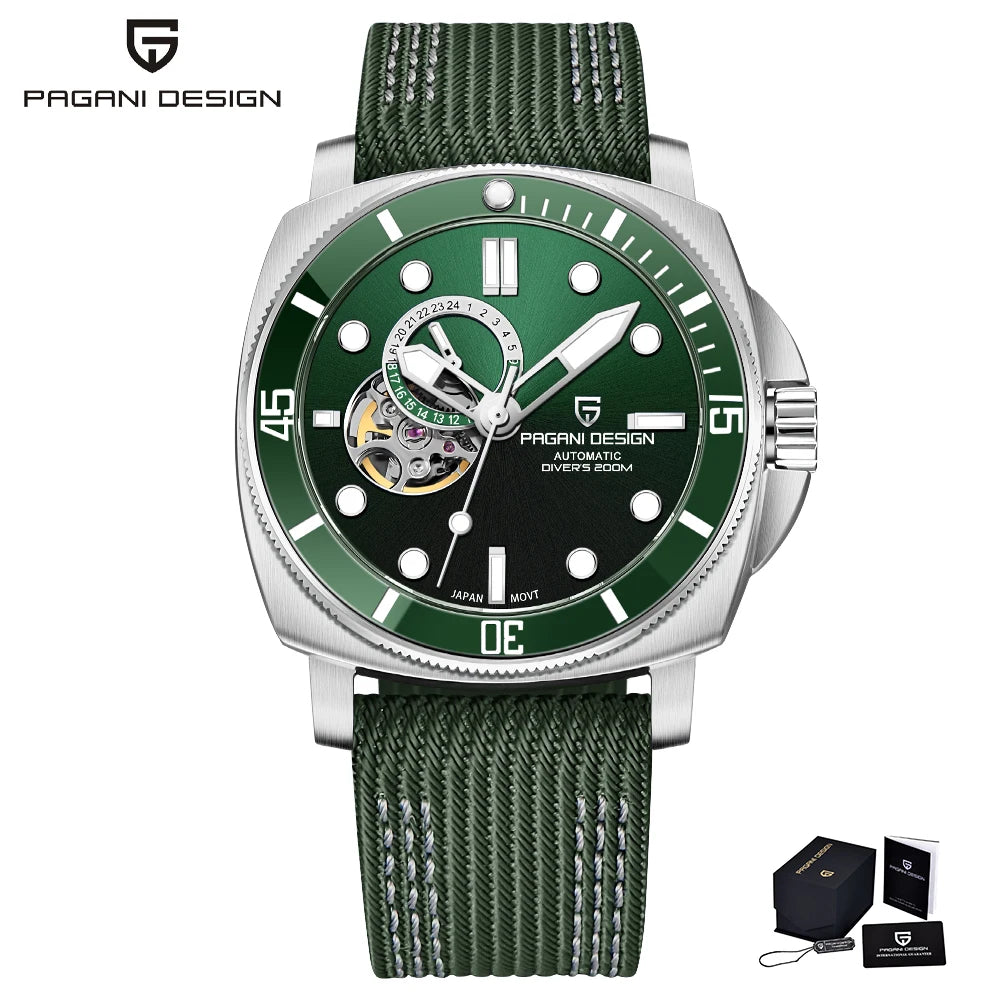 PAGANI DESIGN 2025 New Men Automatic Mechanical Watch NH39 Sapphire Glass Fashion Stainless Steel 200M Waterproof Reloj Hombre