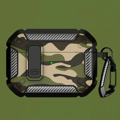 for AirPods Pro 3 Camo Green Case Cover with Lock for Men Military Rugged Full Body Shockproof Protective Case for AirPods Pro 3
