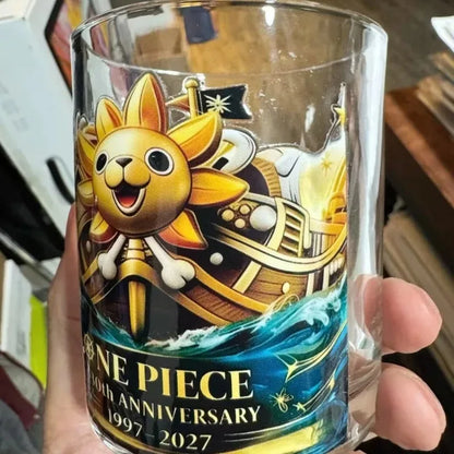 NEW Anime One Piece 30Th Anniversary Whiskey Tumbler Cup Luffy  Thousand Sunny Nami Glass Drinkware Coffee Cup Mug Gift