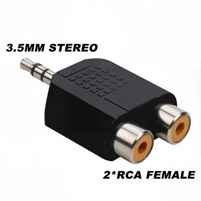 5Pcs Stereo 1/4" Male Plug to RCA Female Jack 6.35mm 3.5mm Audio Mono Adapter Connector Conversion Plug TS for Home KTV