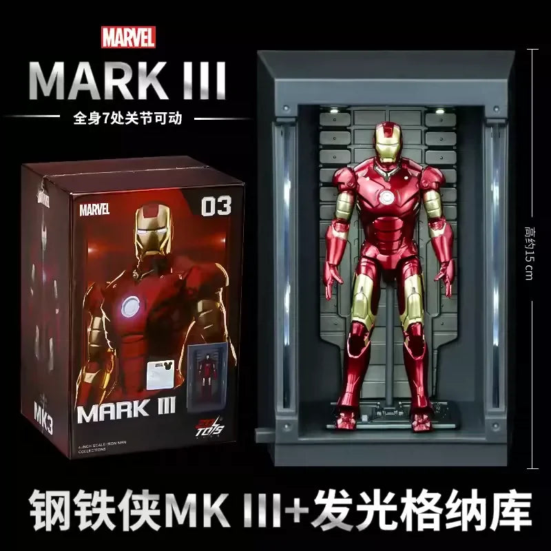 Zd Toys Marvel Iron Man Mark Mk1 Mk7 Series Action Figure Movable Collectible Model Desktop Decoration Gift Toys