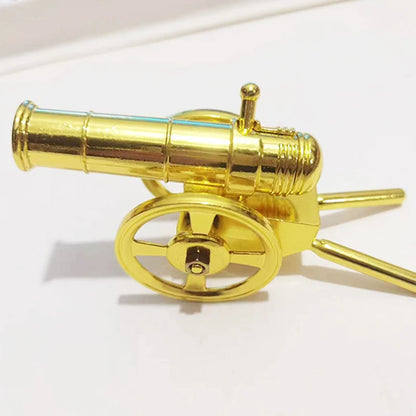 Mini Alloy Cannons Figurine Artillery Launcher Model Statue Sculpture Crafts Home Office Desktop Decor Ornament Birthday Gift