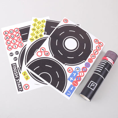 Cartoon Road Track Washi Tape Set: Racing Theme Black Road Stickers Set for DIY Car Game Decoration, Party Supplies,Gift
