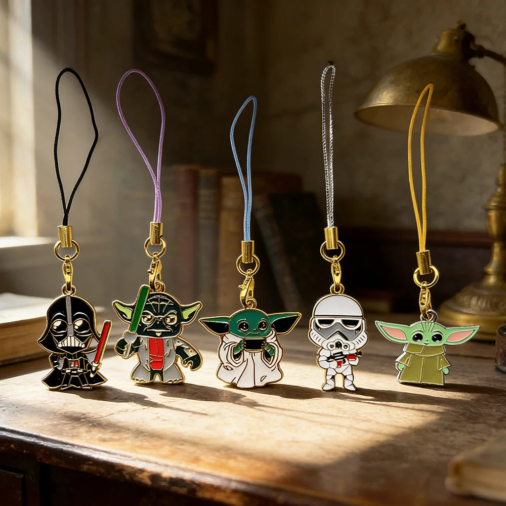 Star Wars 5pcs Phone Chain Lanyard Set - Unisex Stormtrooper Darth Vader Cute Anti-Loss Cellphone Keychain Charm Jewelry Gift