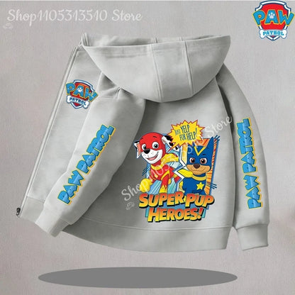Paw Patrol Kids Thin Hooded Coats Anime Chase Zipper Sweatshirts Outwear Fashion Spring Fall Hoodies Sportwear Children Clothes
