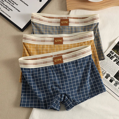 1/3PCS 95% Cotton Classtic Plaid Women's Lingerie Breathable Mesh Crotch Underwear Arrival Soft High Elastic Lingerie for Woman