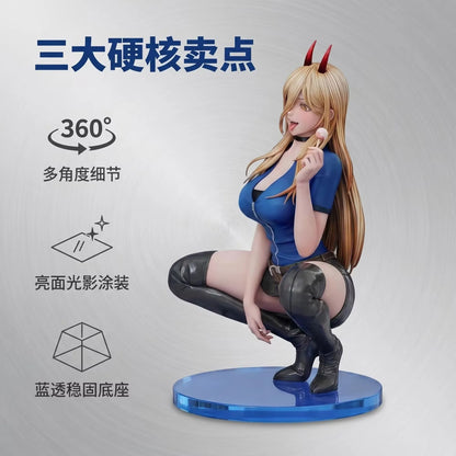 New Chainsaw Man Power Figure, Blood Fiend Statue Sexy Temptation Movable PVC Figure Anime Girl Favorite Table Model Toy Gift