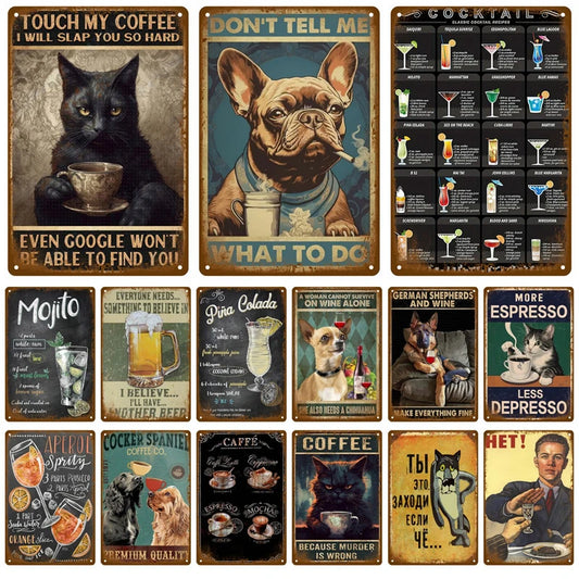 Vintage Room Decoration Home Decor Items Tin Signs Aesthetic Men Bedroom Metal Signs Retro Metal Plate Posters Wall Art Mural