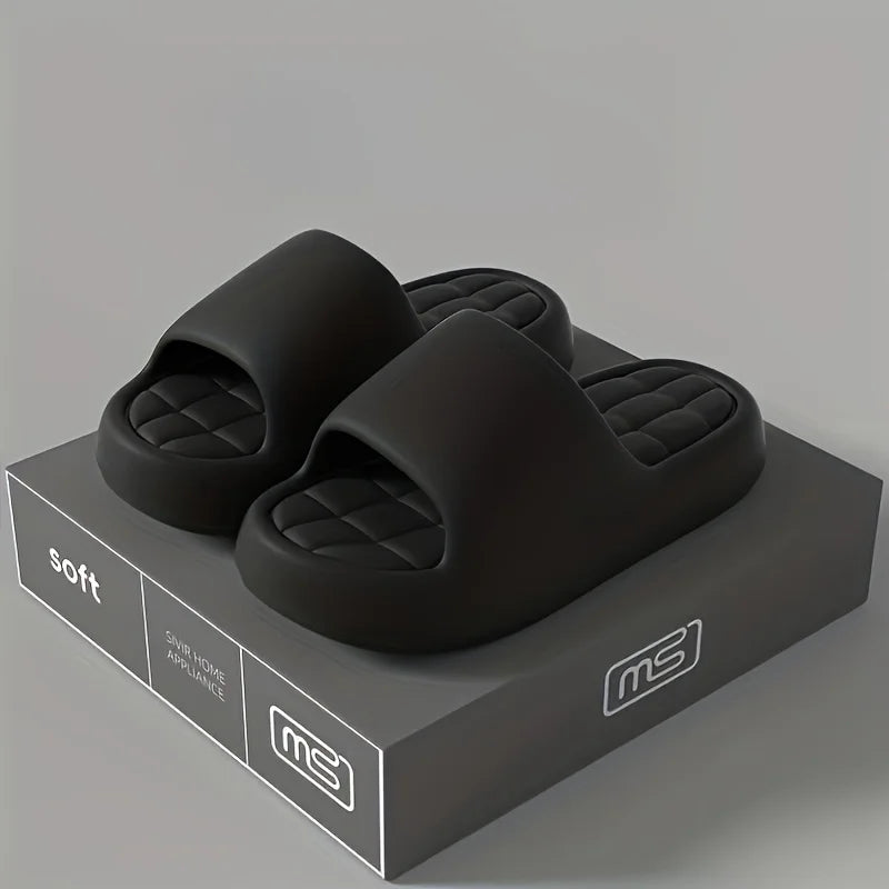Women Cloud Thick Platform EVA Slide Slippers Grid Cushion Insole Soft Non Slip Indoor Outdoor Sandals