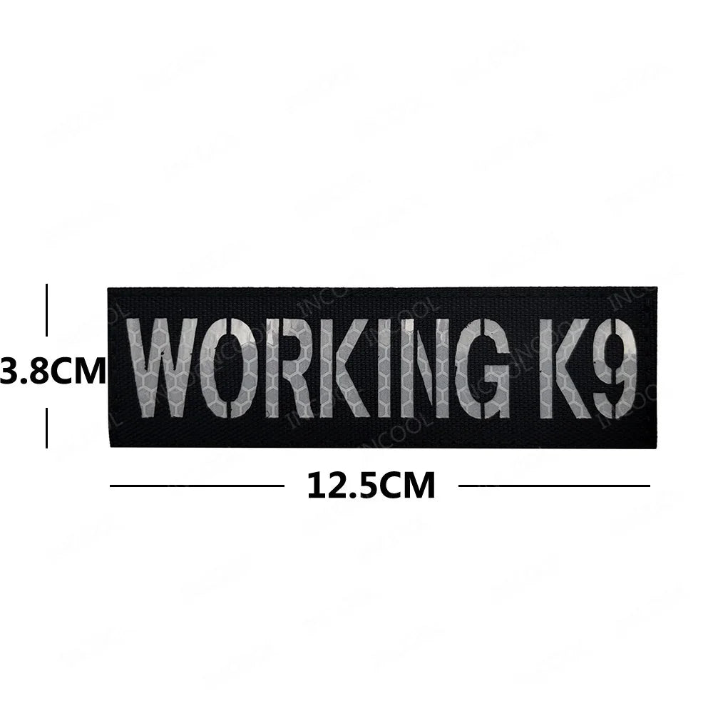 K9 Working Dog SAR Infrared IR Reflective Patch Rescue Dogs Embroidery Patches Tactical PVC Rubber Luminous Badges For Clothing