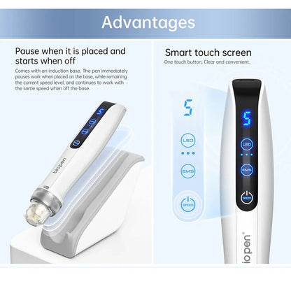 Best Microneedling Pen Bio Pen Q2 EMS Derma Pen With 2 pcs Automatic Serum needles gifts - Led Light Therapy Beauty Equipment