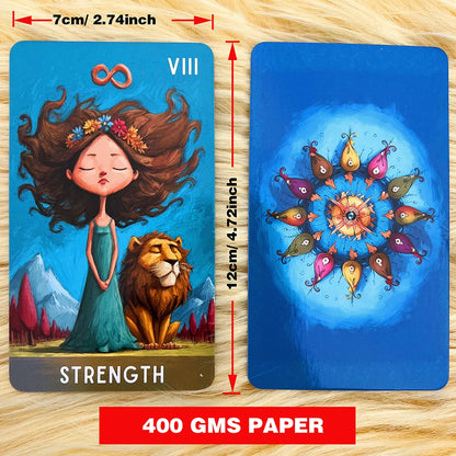The Whimsical Path, Original Tarot Card Set, 78 Cards with Guidebook, Illustration Style, Card Games, Fortune Telling Toys, 14+