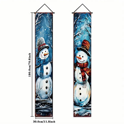 Christmas New Year Decorations Couplet Santa Snowman Door Banner For Home 2025 Xmas Hanging Ornaments Navidad Gift New Year 2026