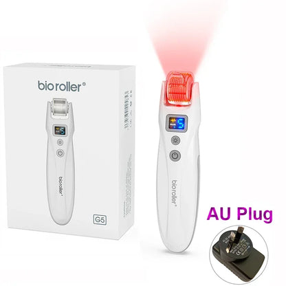 Bio Roller G5 540 Needles EMS Microneedling Derma Roller LED Light Therapy Vibration Microcurrent Facial Device With 2Pcs Heads
