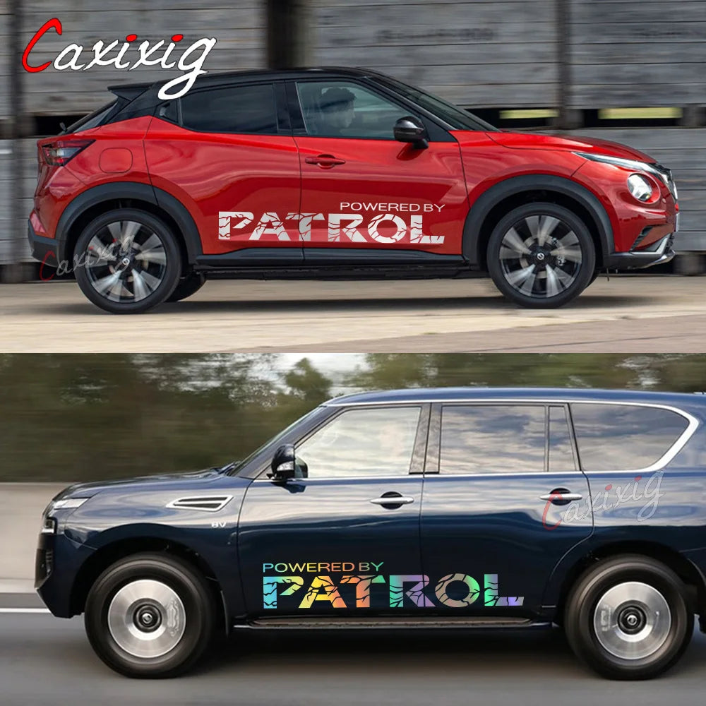 2PCS Car Door Side Sport Stickers For Nissan Patrol y60 y61 y62 Auto Body Decoration Vinyl Film Decal DIY Accessories