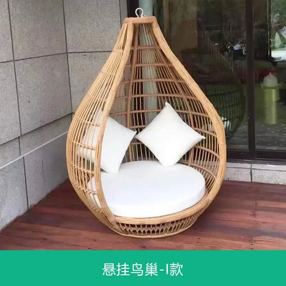 ABB  outdoor rattan bed round bed recliner Internet celebrity bed and breakfast garden hotel villa courtyard sofa