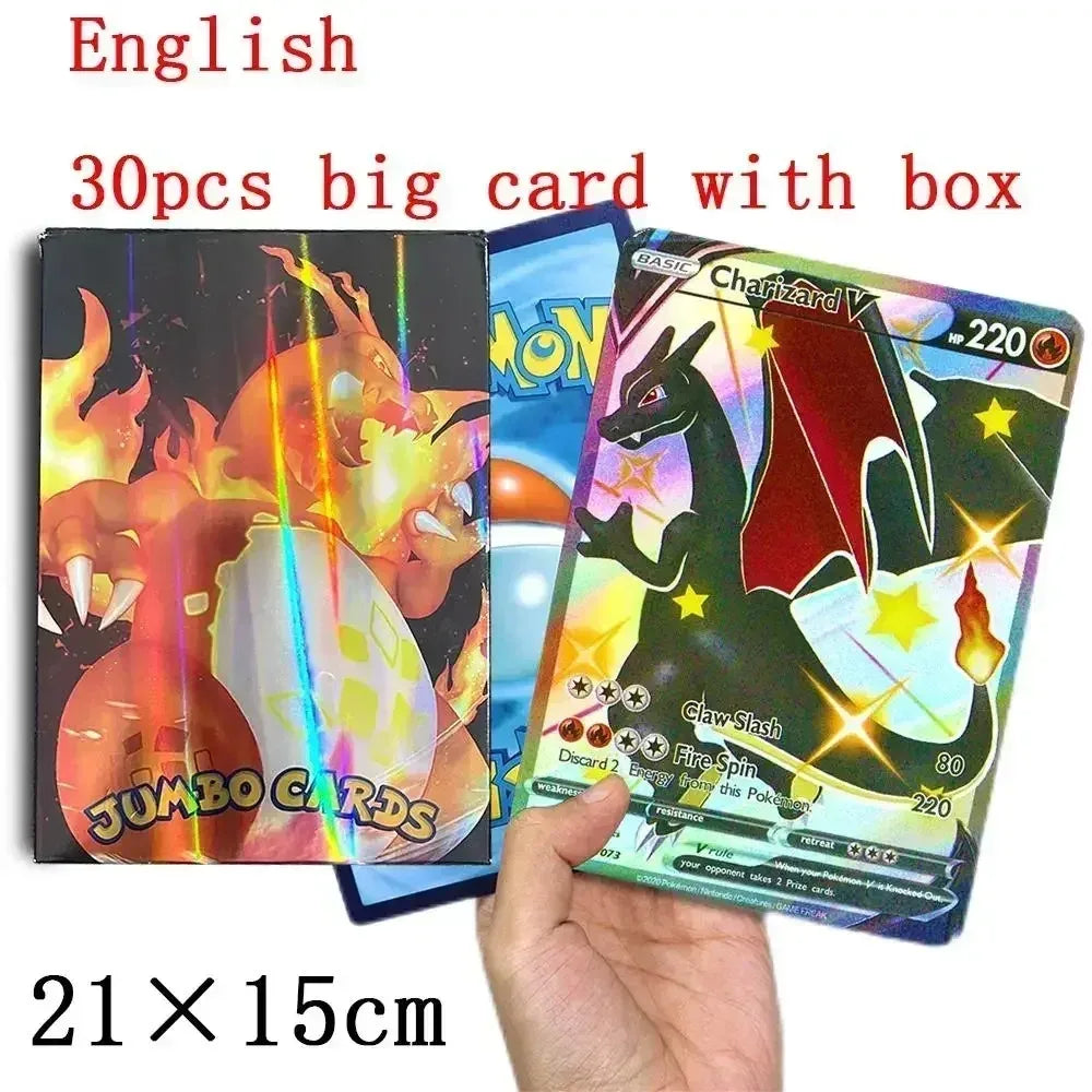 XXL Big Shiny Cards Pack Folder Oversized Jumbo Letters Binder French Charizard Zipper Album Storage Giant Card Sleeves