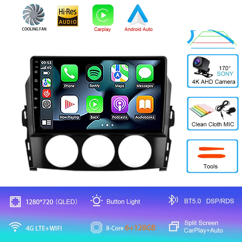 Android 16 Auto Car Radio Video Multimedia Player For Mazda Mx5 2005 - 2012 Navigation GPS Autoradio Head Unit Monitor Carplay