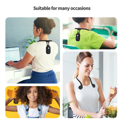 Posture Adjuster LCD Display Silicone Back Brace Invisible Vibration Reminder USB Rechargeable for Office Study Adult Kids