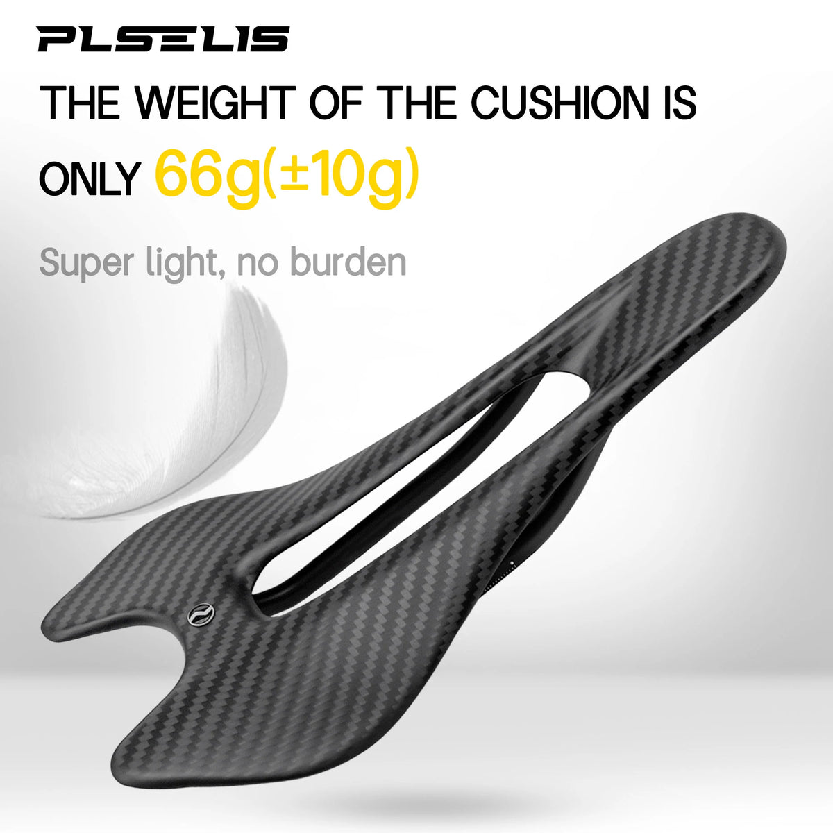 Plselis Full Carbon Saddle Light Road Bike Cushion Weight 66g/90g/100g Waterproof and Wear-Resistant Ergonomic Design
