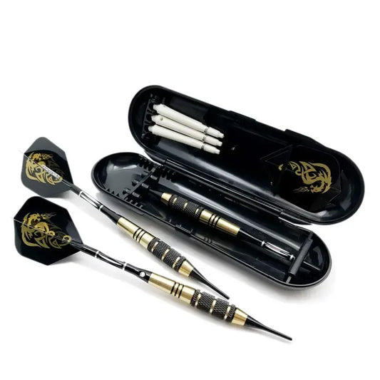 3 Pcs/Sets of 18g Professional Brass Barrels Tip Soft Darts for Dartboard Games Black Color with Dart Accessories