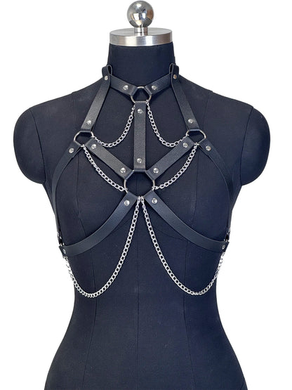 Women's Fashion Sexy Street Style Harness Belt Cool Punk Rock PU Leather Belt Gothic Exotic Clothing Accessorie for Party