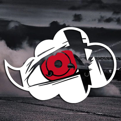 Sharingan under the Akatsuki auspicious clouds decal，for anime fans,creative&fashion decal with high quality!