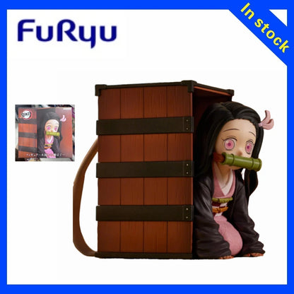 【ZW】 Genuine FuRyu Demon Slayer: Kimetsu No Yaiba Nezuko Coming Out of The Wooden Box  Figures Model Toys Gifts