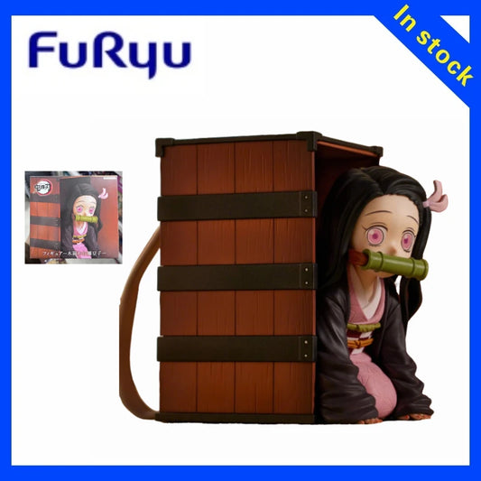 【ZW】 Genuine FuRyu Demon Slayer: Kimetsu No Yaiba Nezuko Coming Out of The Wooden Box  Figures Model Toys Gifts