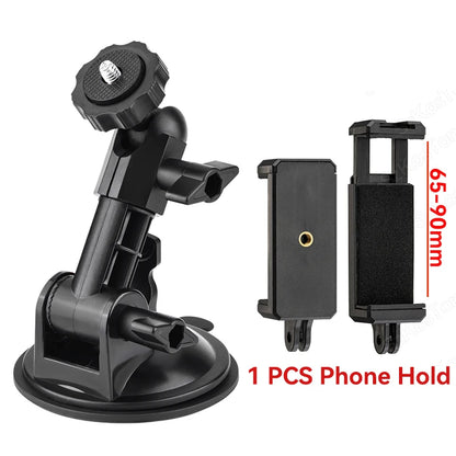Suction Cup Mount 360 Rotation Camera Car Holder 1/4 Screw for Go Pro DJI Action 6 4 5 Pro NANO Insta 360 X6 X5 X4 Phone Hold