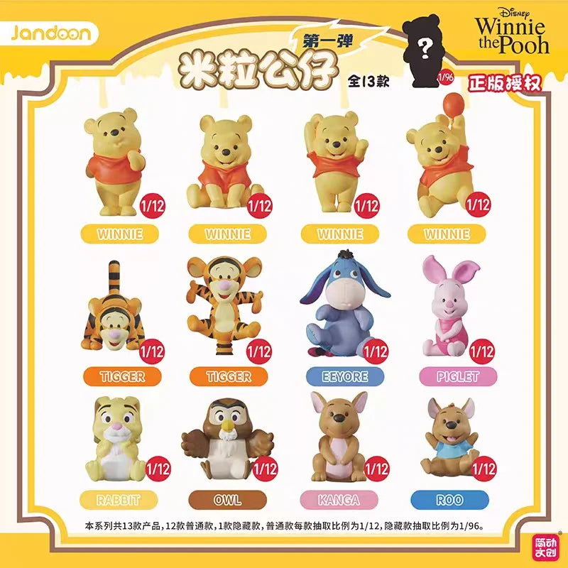 JANDOOM  Toy Story Stitch Mickey Mouse Winnie Zootopia Doraemon Action Figure Rice Grains Doll Model Blind Box Toys Modei Gifts