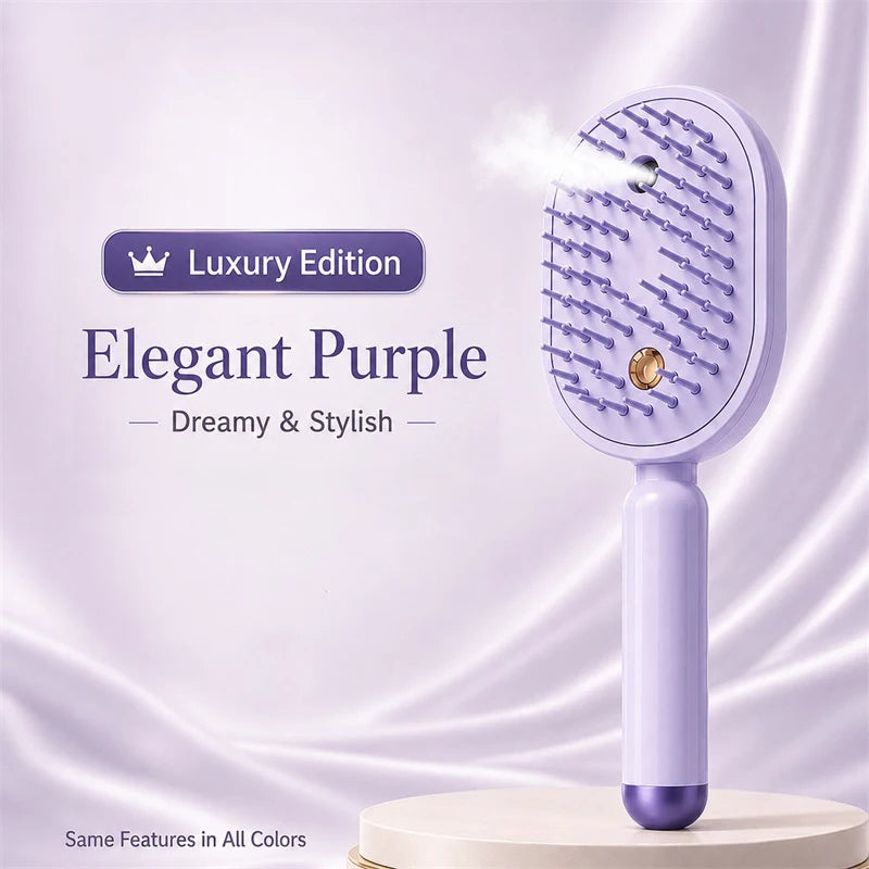 Electric Spray Air Cushion Massage Hair Brush – Anti-Tangle, Smoothing, Scalp Massage, Wet & Dry Use, USB-C Fast Charging