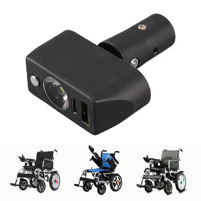 Electric Wheelchair Light 3 Pin XLR Head USB Charging Adjustable Angle LED Power Wheelchair Lighting Controller