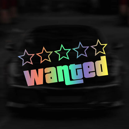 Wanted Pentagram Car Stickers for Rear Windshield Window Glass Auto Bumper Body Cover Scratches Waterproof Auto Accessories