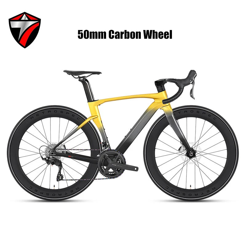 TWITTER New CYCLONE RS-24S Shift+105 Derailleur Carbon Road Bike 4-Pistons Oil Disc Brake Racing Bicycle 700*28C for Men Women