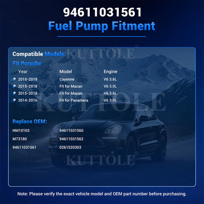 94611031561 Engine Part Fuel Supply High Pressure Fuel Pump Assembly For Porsche Cayenne Macan Panamera V6 3.0L 3.6L 2014-2018