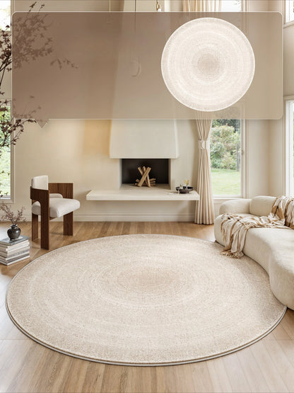 Cream Style Carpets for Living Room Minimalist Bedroom Decor Round Carpet Fluffy Soft Lounge Floor Mat Thick Plush Cloakroom Rug