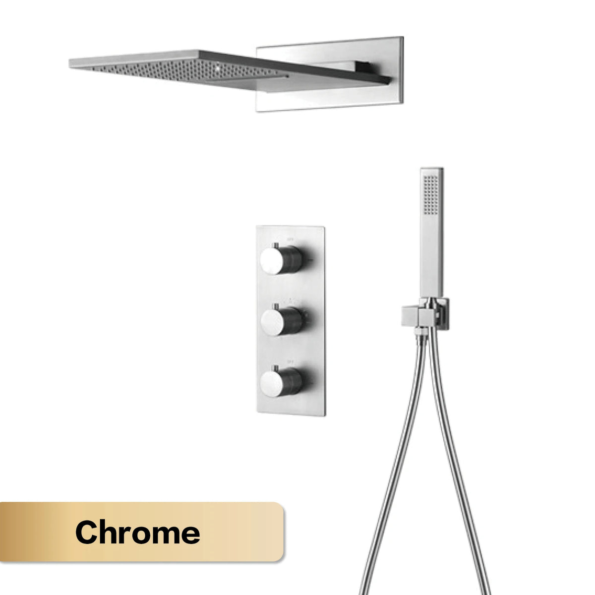 Luxury Gun Grey Brass Wall Mounted Constant Temperature Shower System Embedded Cold and Hot Water 4-Function Bathroom Mixer