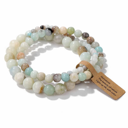 3 Pcs/set Healing Crystal Bracelets for Women 4 6 8mm Natural Stone Beaded Stretch Bracelet Amethyst Indian Agates Jewelry Gifts