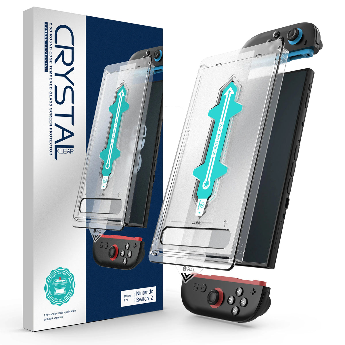 Auto-Alignment Screen Protector for Nintendo Switch 2 OLED Accessories, HD Clear Tempered Glass for Switch2, Bubble Free