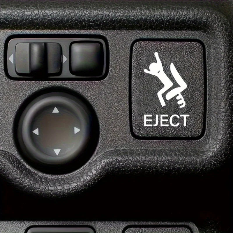 2PCS Passenger Button Sticker Funny Car Decal Empty Button Vinyl Sticker Auto Interior Accessory Gift For Car Lovers