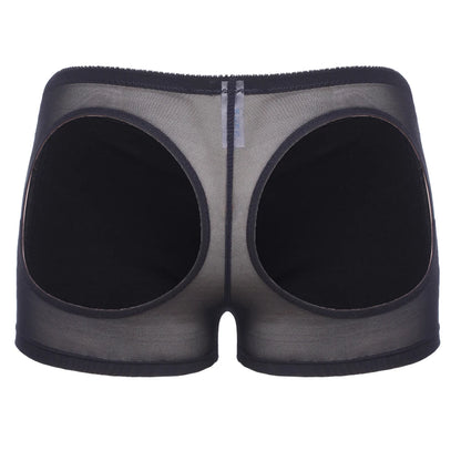 Women's Hollow Sexy Panties Butt Lifter Shapewear Tummy Control Bigger Butt Shaper Sexy Ass Briefs Underwear Nude Black S-3XL